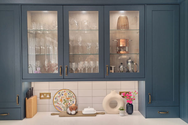 Dresser with Glass Doors